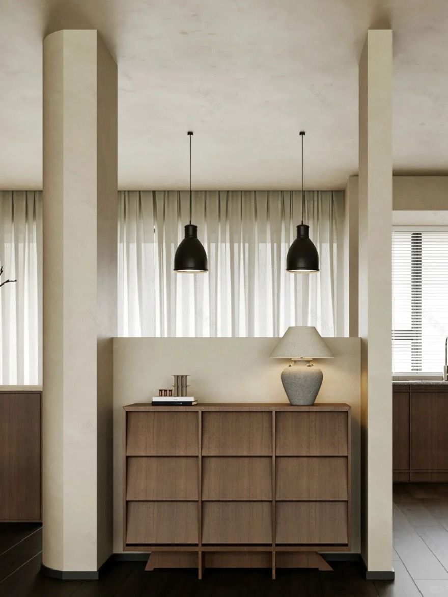 侘寂中古风客餐厅空间设计-13