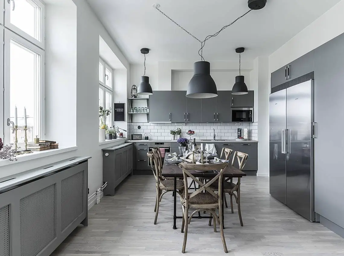 全面灰色空间设计，厨房成为亮点-1
