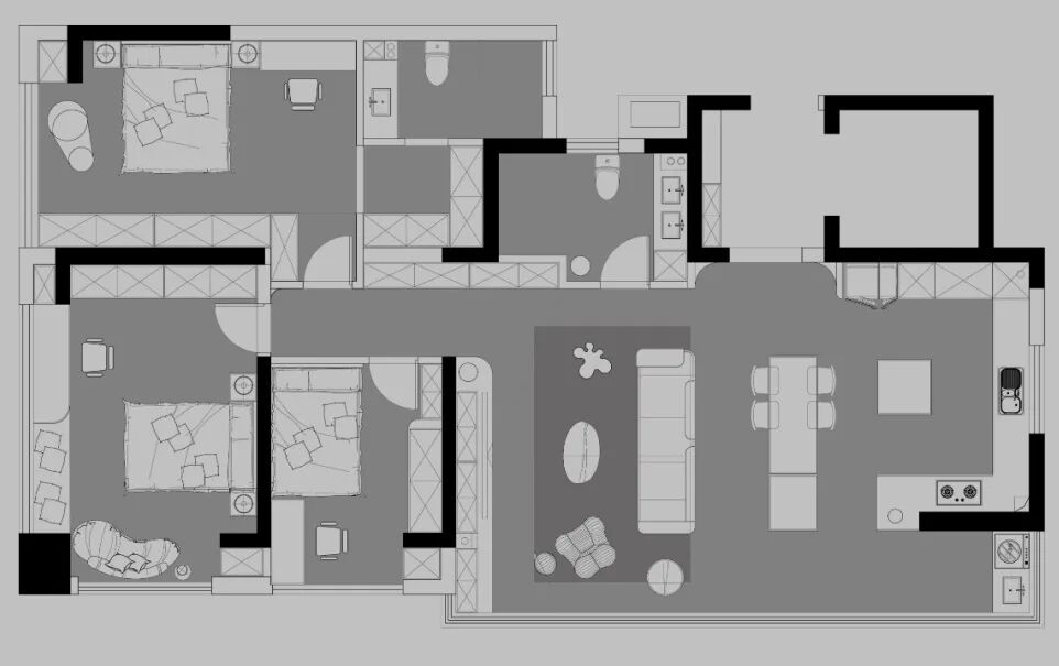公益户型解析|本期：国樾滨江B1-143平-去客厅化，享受没有电子产品的温馨。-65