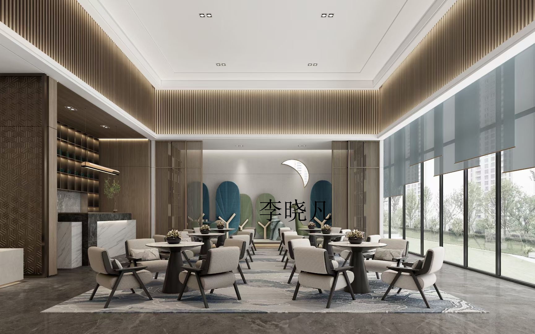 热气腾腾的工装售楼处设计-9