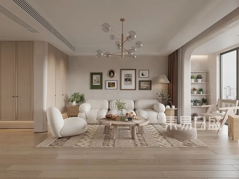 180顶层复式装修，温柔婉约奶油色-16