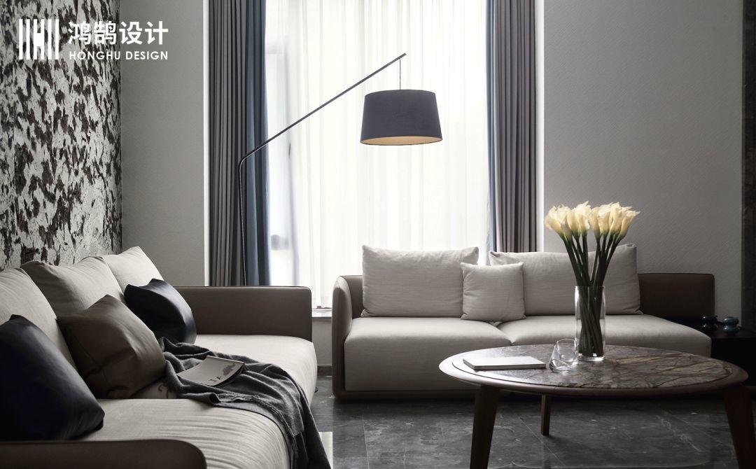 绍兴鸿鹄设计丨别墅空间,现代简约风的低奢艺术-17
