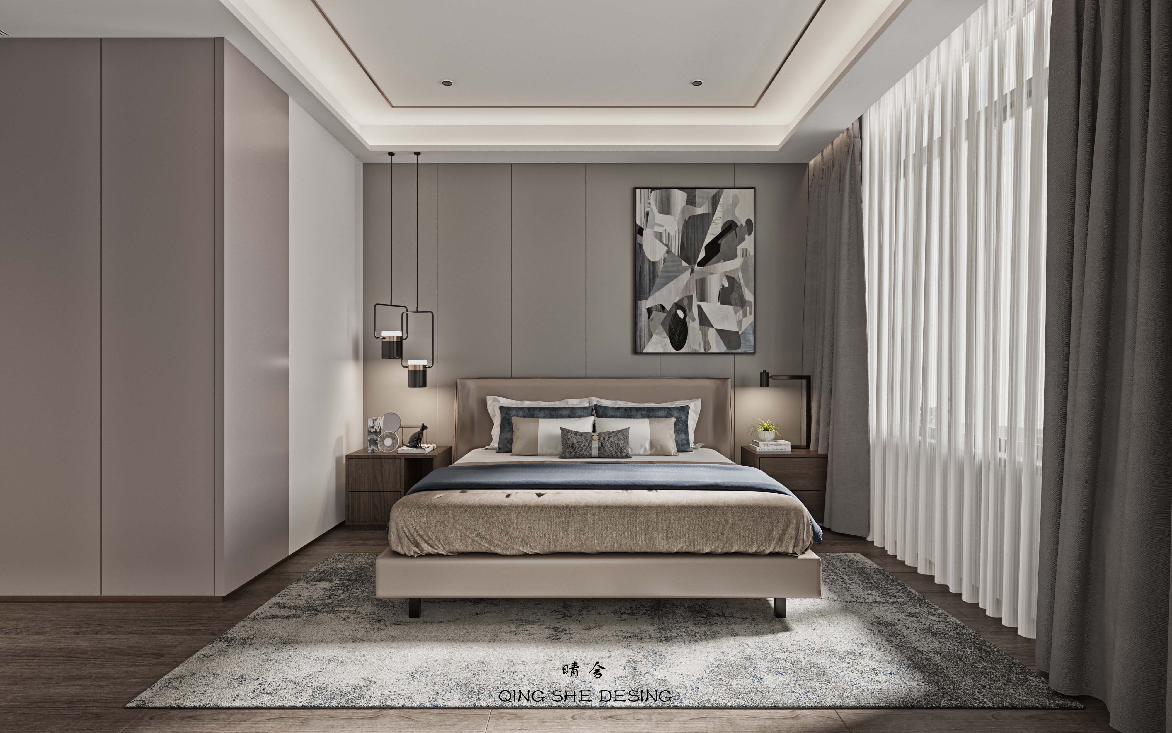 现代平层设计典范 | 顶层跃层简单而不失优雅-4