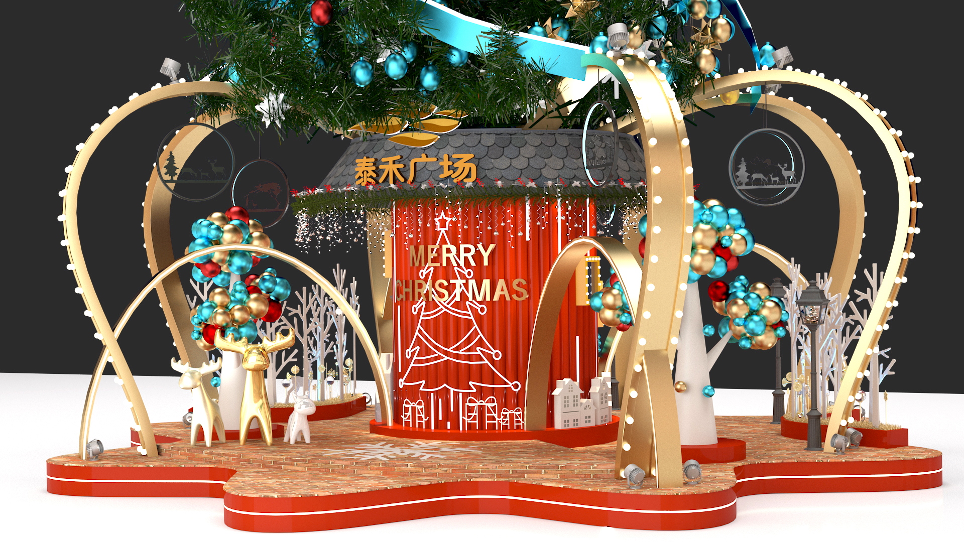 流光森林 · 梦幻般的圣诞美陈设计-15