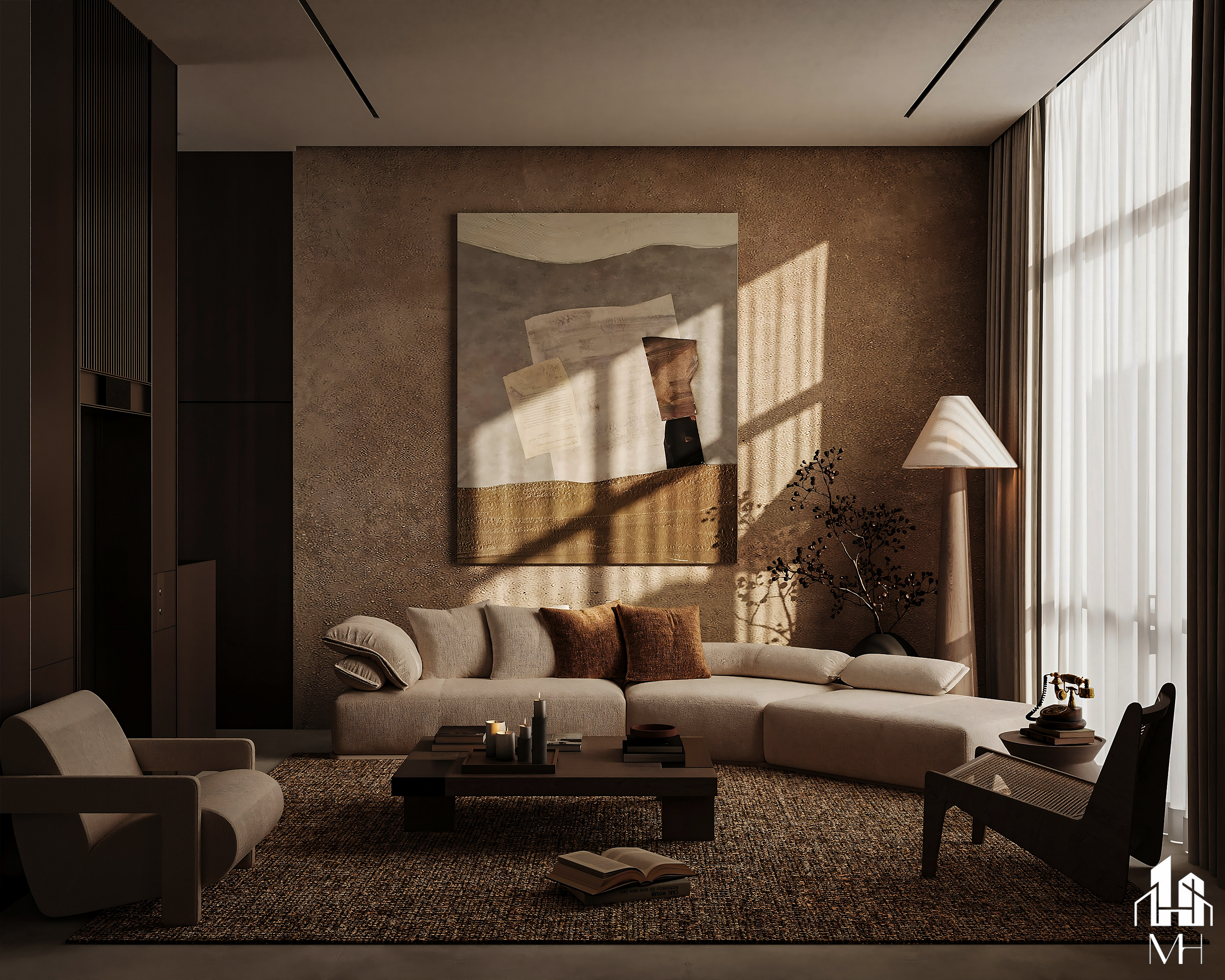 Warm Contemporary Livingroom DESIGN-0