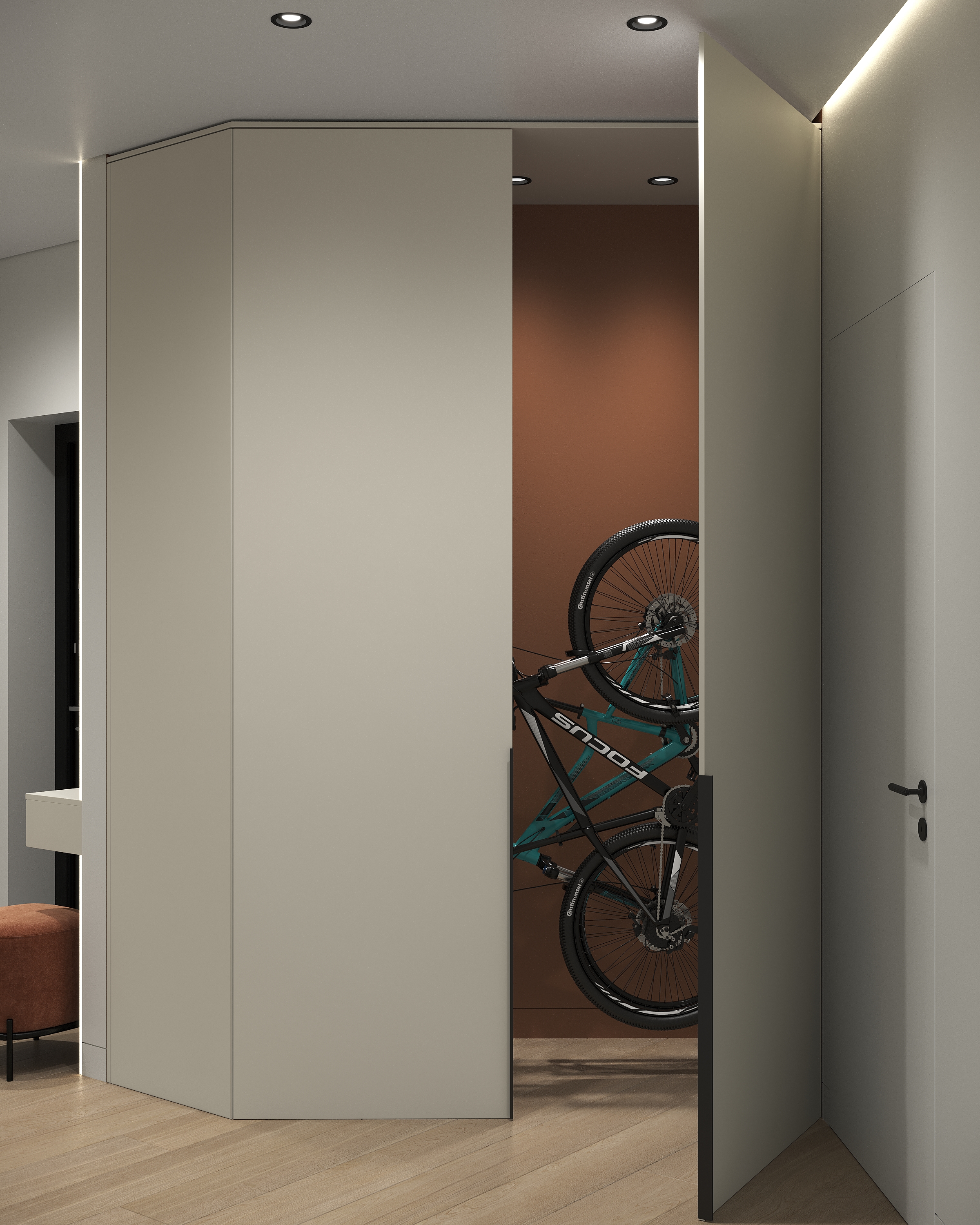 Modern apartment with a terracotta accent-9