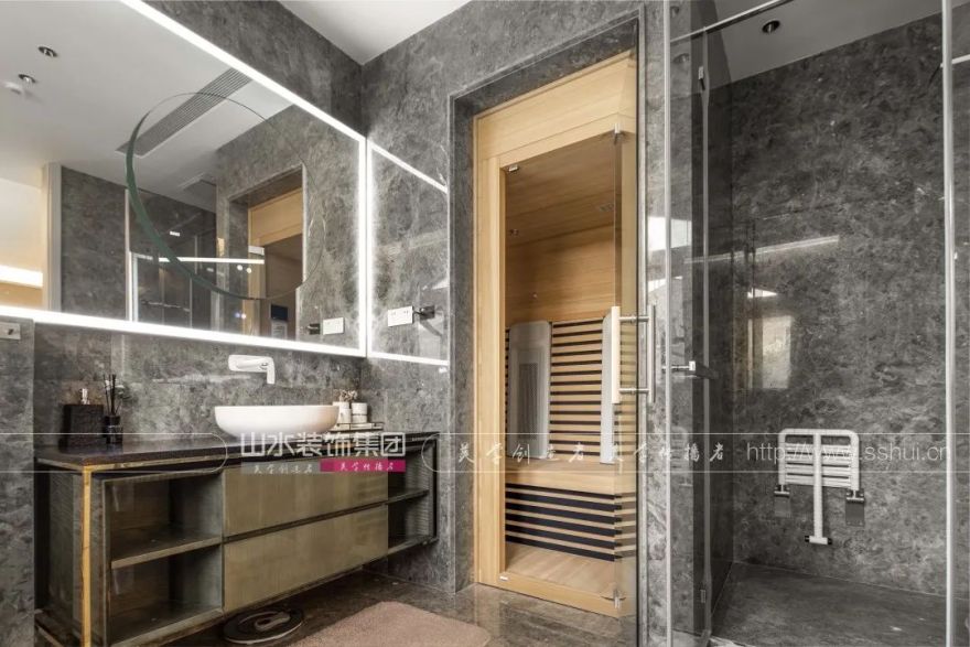 现代轻奢别墅设计丨山水装饰集团-87