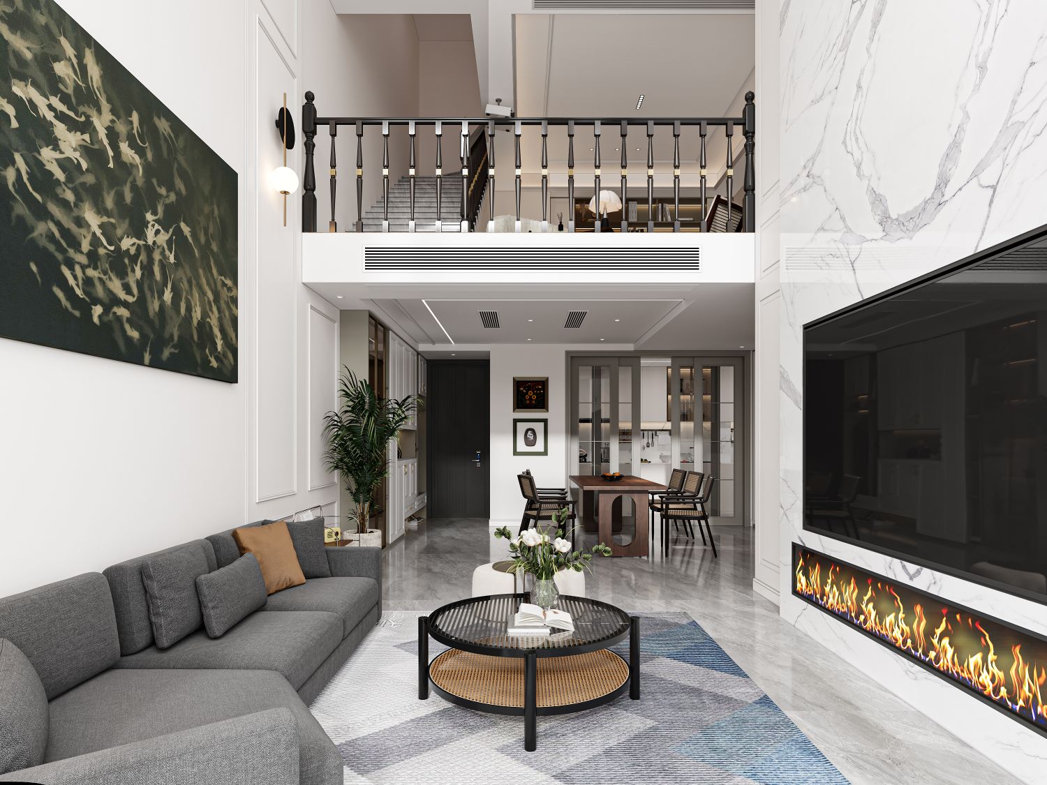 空间渲染—美式复古别墅-4