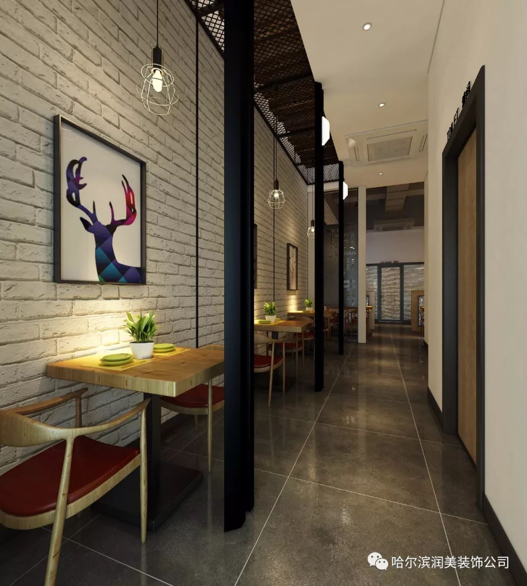 润美装饰  工业风格快餐店-16