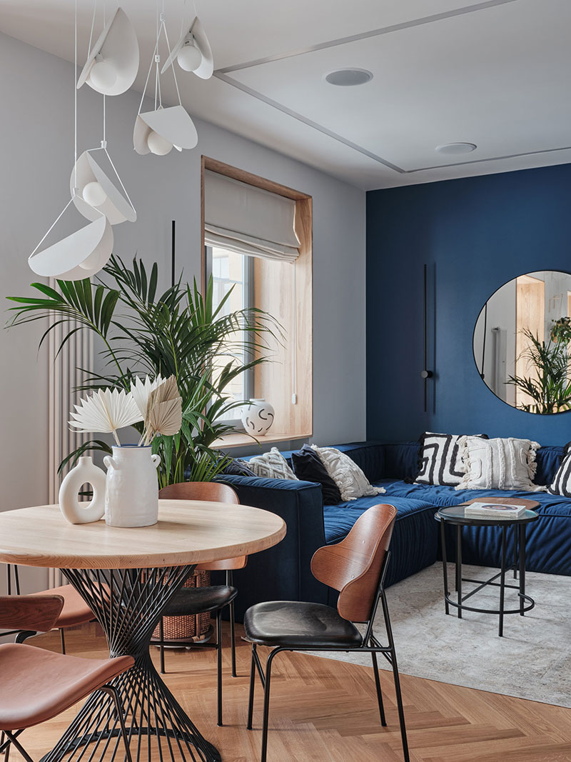 斯大林时代建筑中的现代蓝色公寓-4