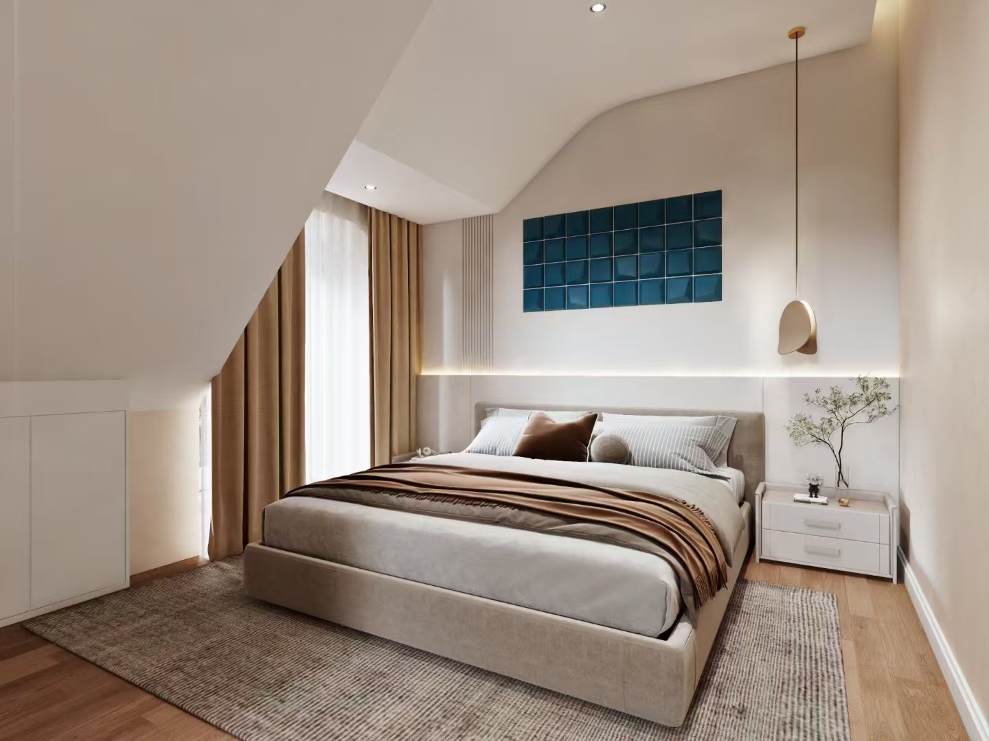 轻奢风挑高小别墅设计丨天恒装饰-3