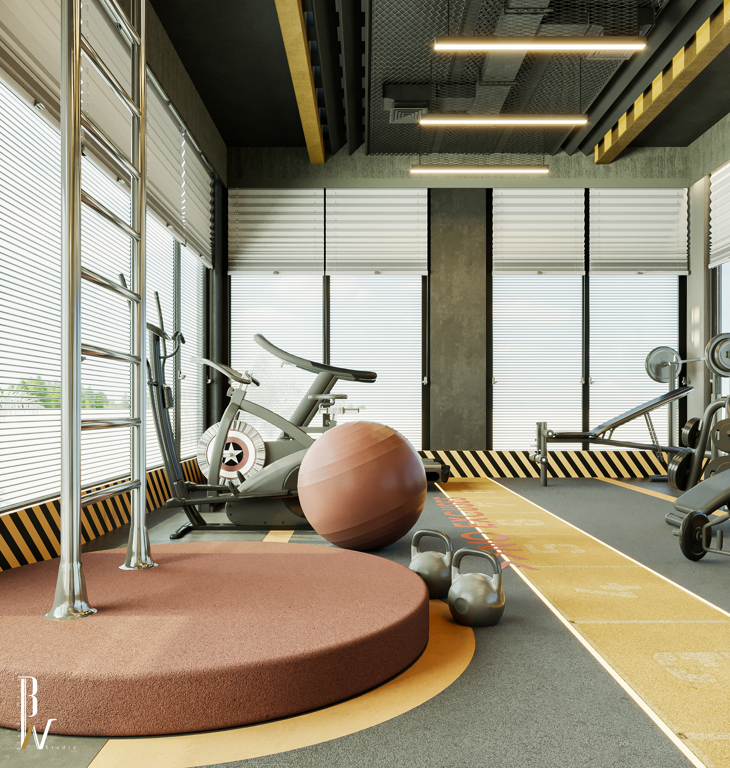 家庭健身房丨阿联酋丨Black N White-12