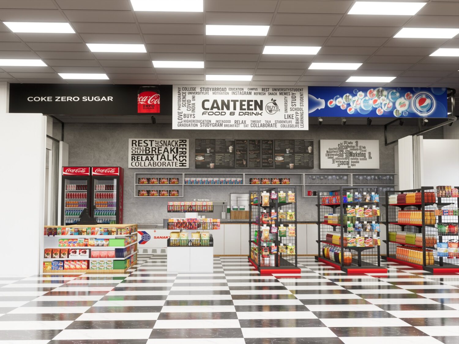 7443. Free Sketchup Modern Stores Interior Model-1
