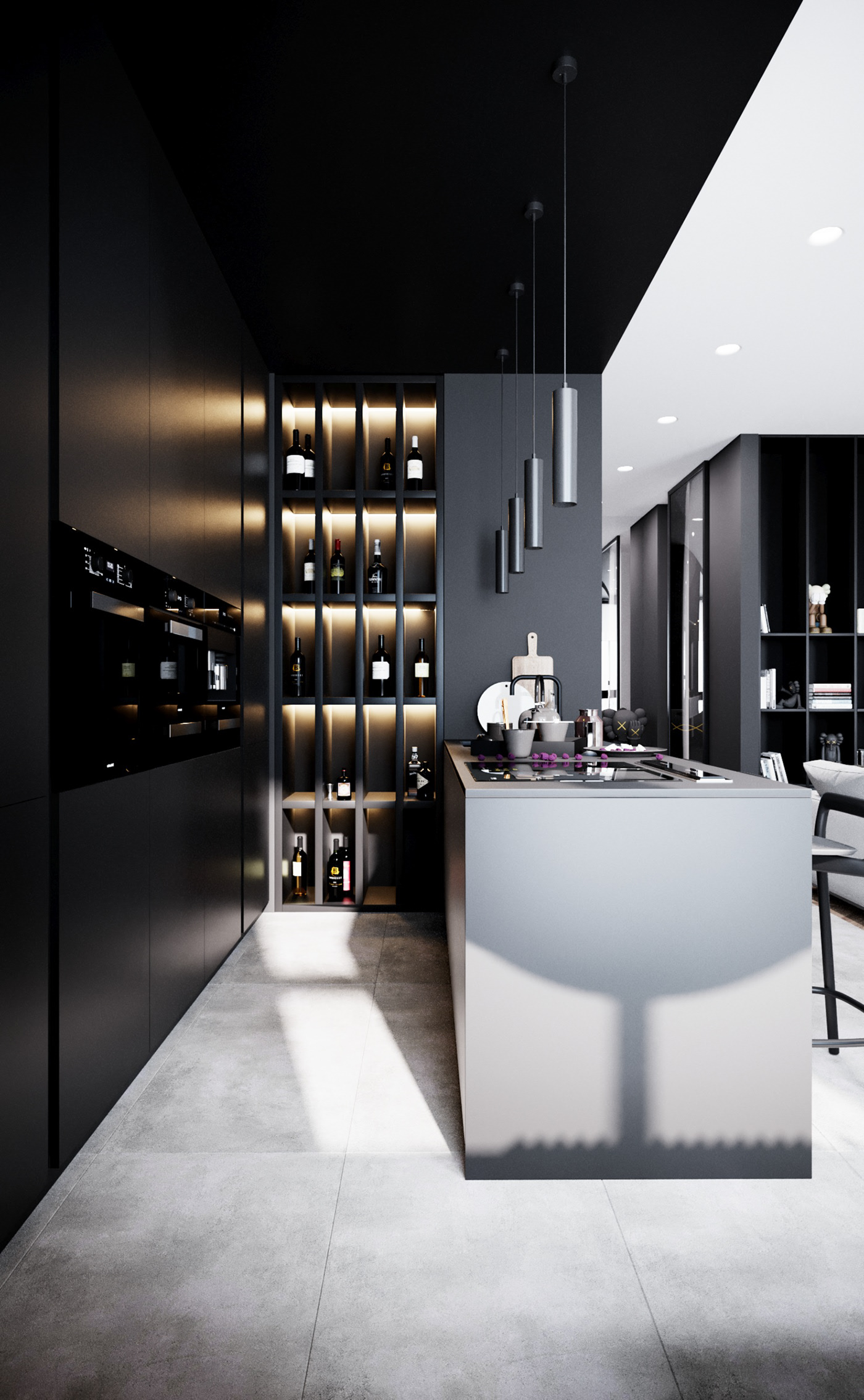 高级黑色系公寓设计 细节超多！-6