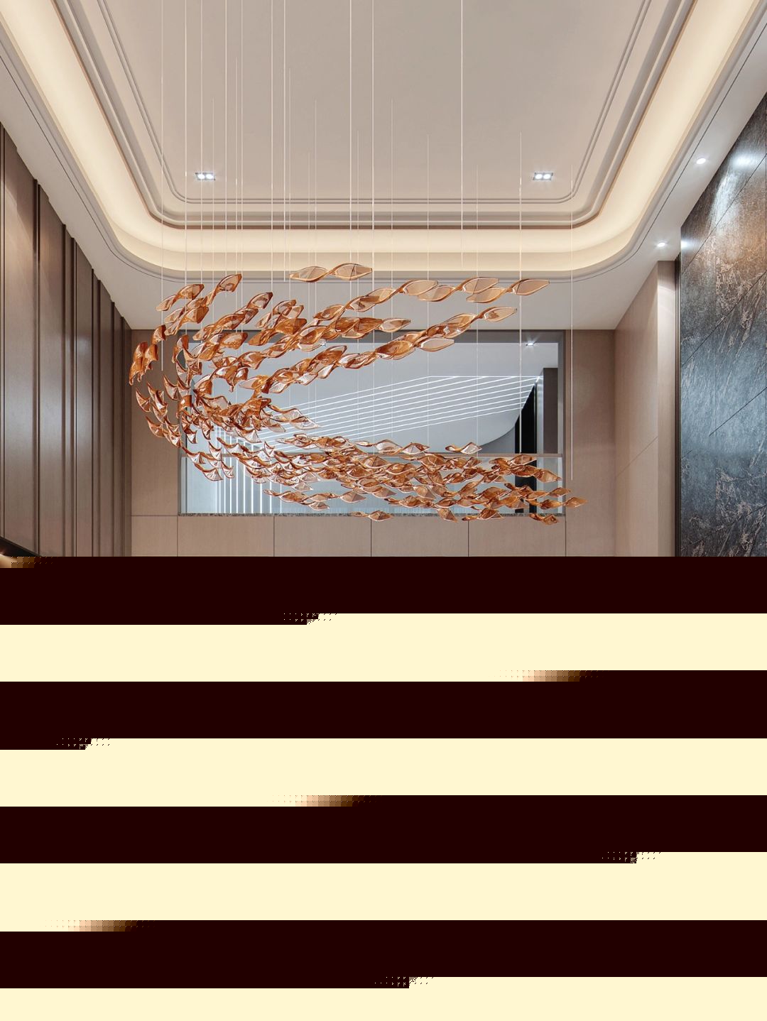 华美灯光旋转楼梯 现代轻奢风设计800㎡别墅-3