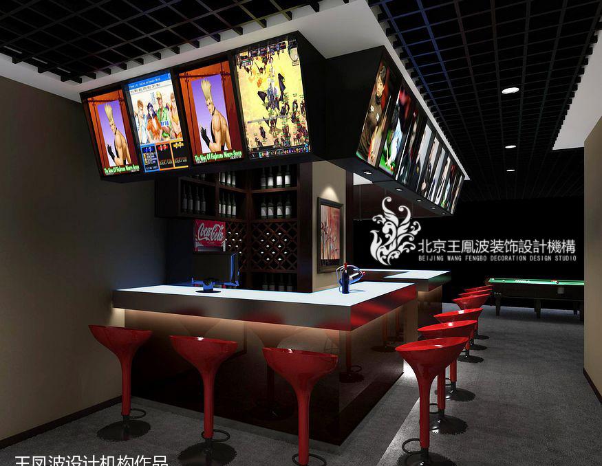 
台球厅设计 珠江帝景台球会所 王凤波设计机 -5