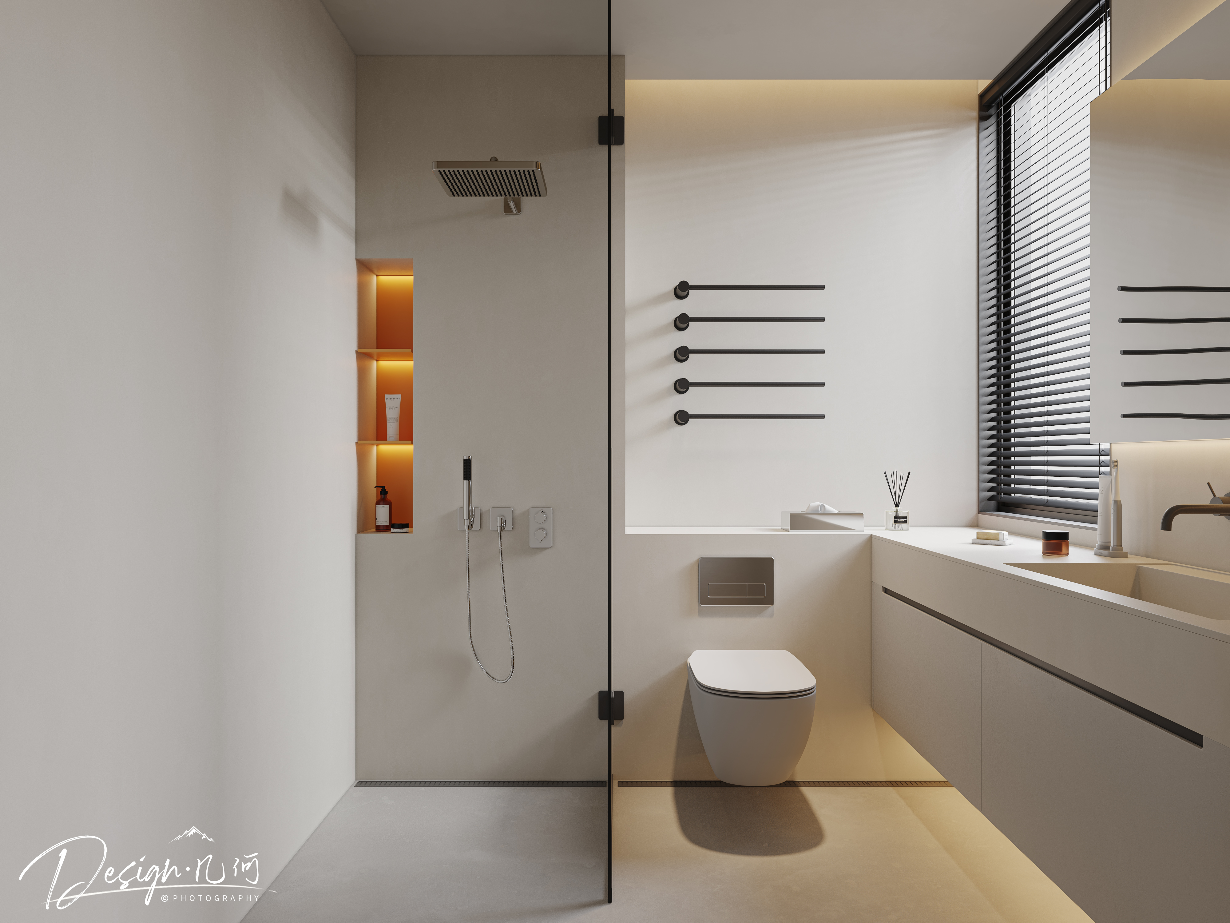 几何空间视觉表现 | 国悦府现代蒙德里安色系客餐厅-7