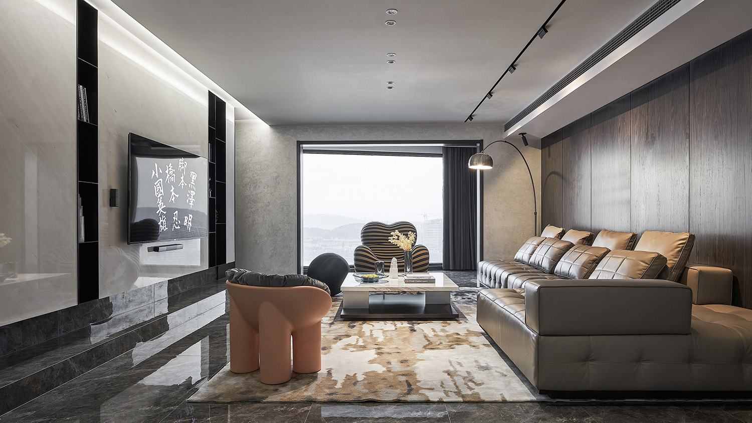 江景楼王酷黑大平层设计丨中国福州-7