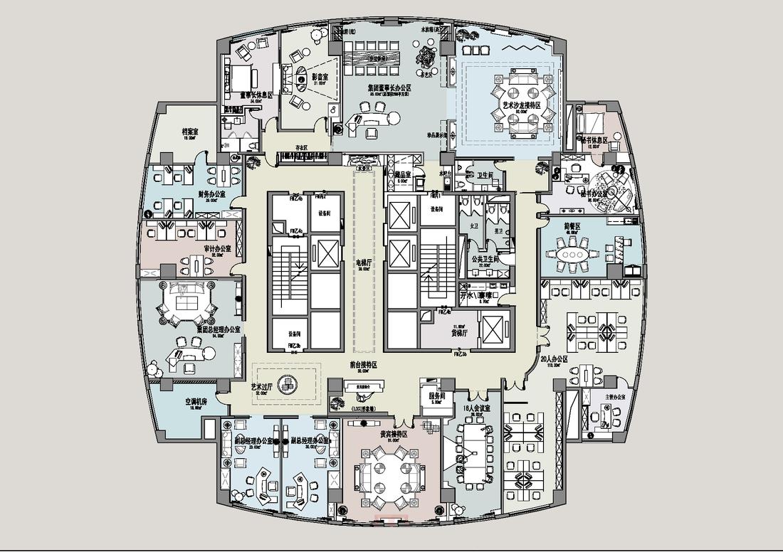 
办公空间，艺术会所，港派设计 -0