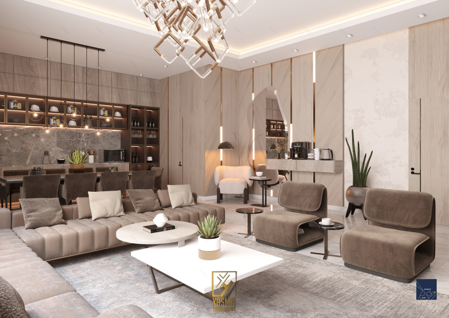 现代当代开放式大厅设计丨yasminy.elsharawy-15