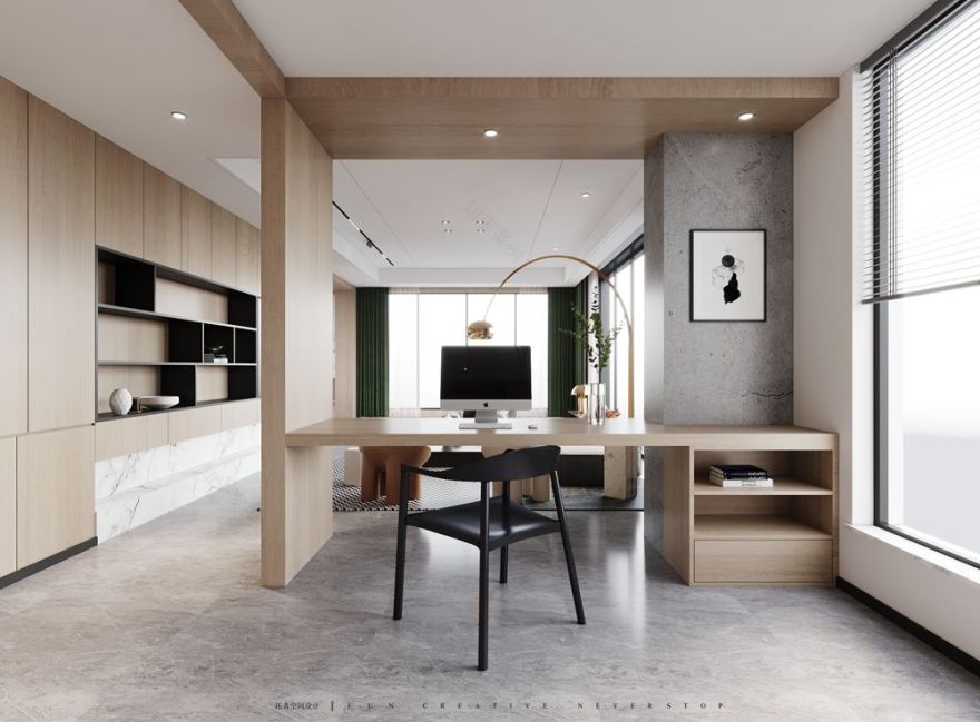 融创越州府顶楼大平层设计 | 温馨灰色系,全开放式厨房-39