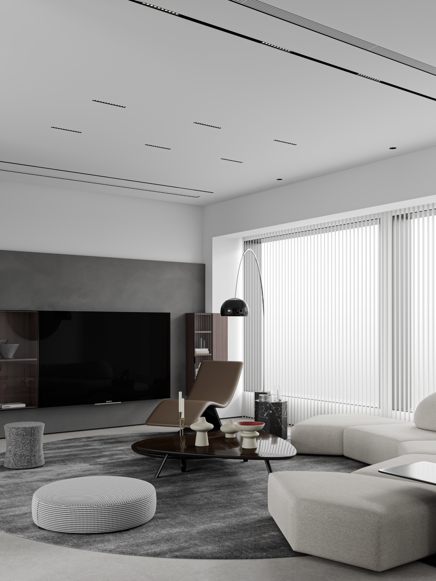 320㎡的冬日清冷感极简别墅-5