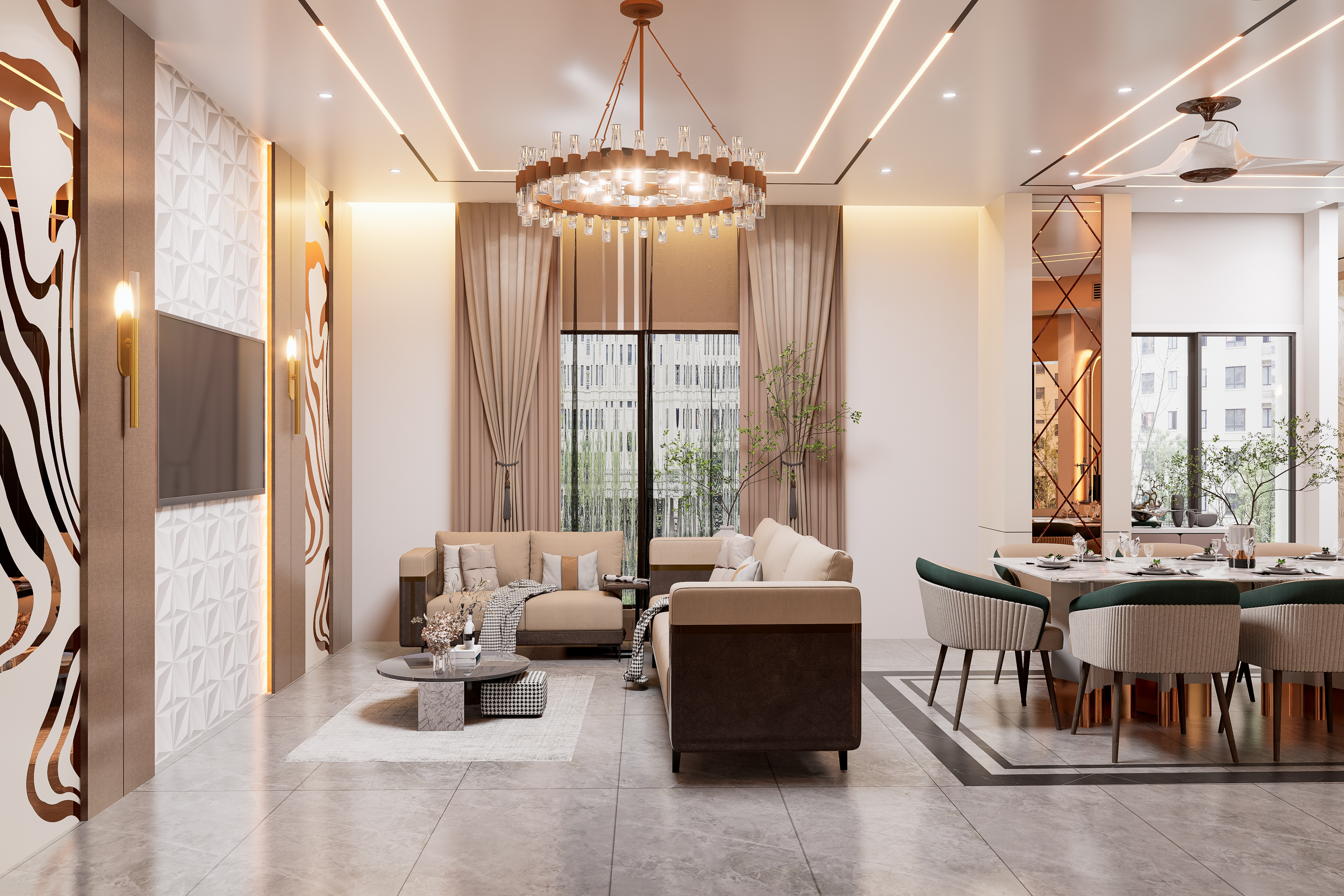 Drawing,Dining & Kitchen Area Interior Design-4