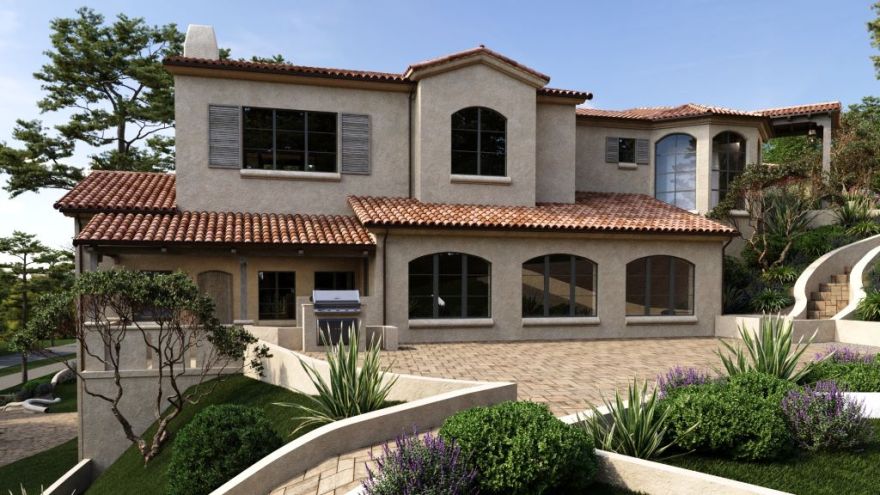 3D Villa Render: Coastal Architecture in Pebble Beach-15