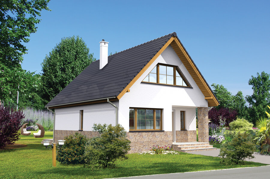 90平米带阁楼房屋设计项目-15