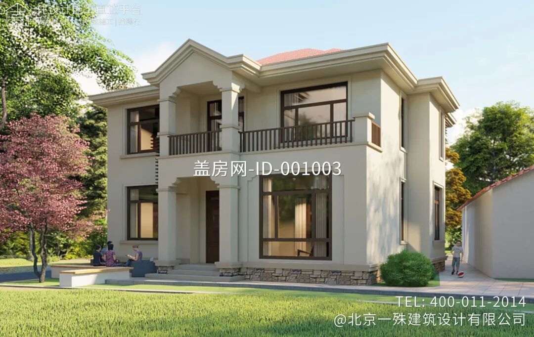 【设计师案例】土建参考造价48万，面宽12.8m×进深11.9m浙江宁波二层欧式别墅-31