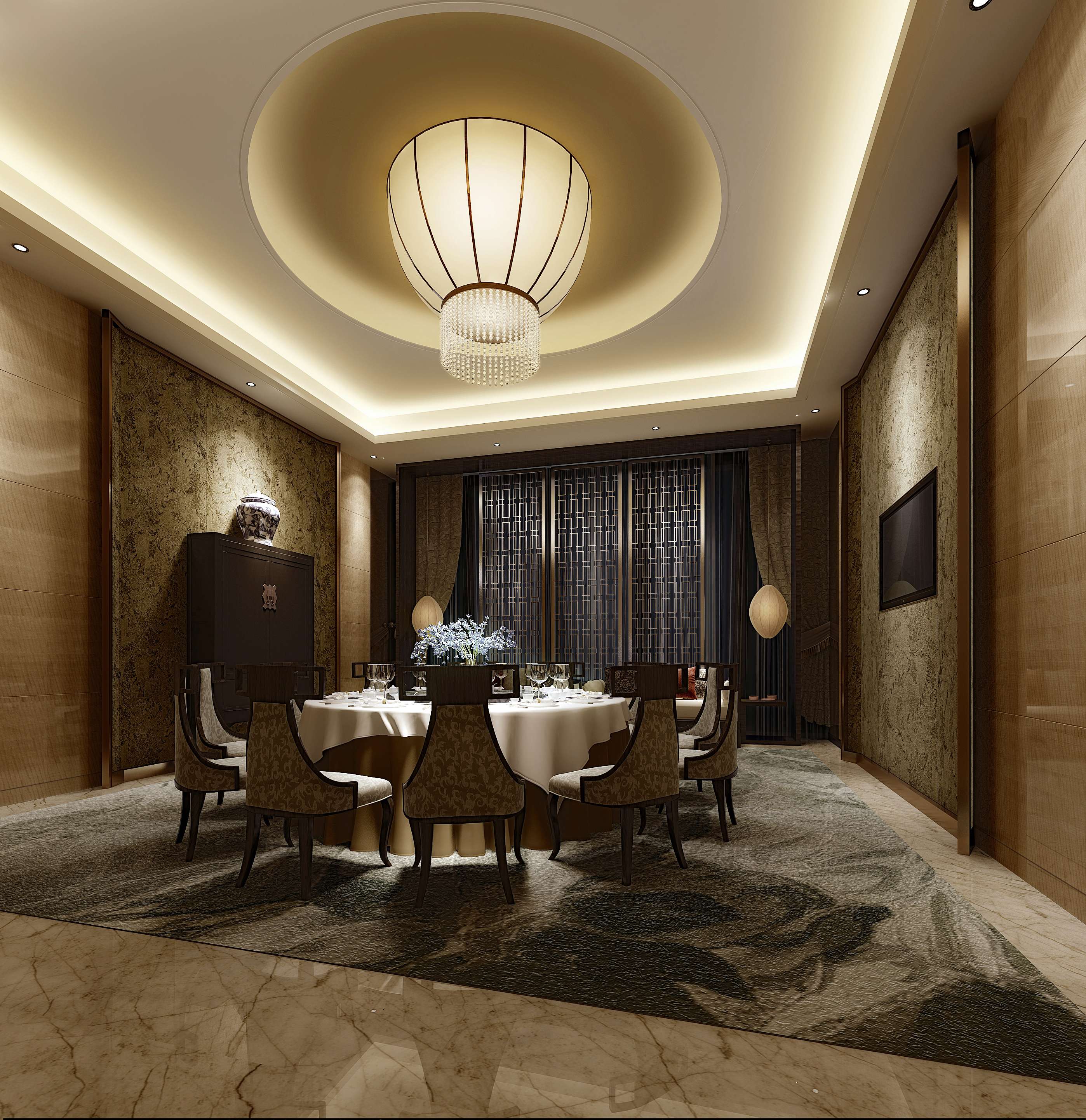 新中式风格奢华酒店餐厅 会所包房 包厢 包间 高清效果-3-27
