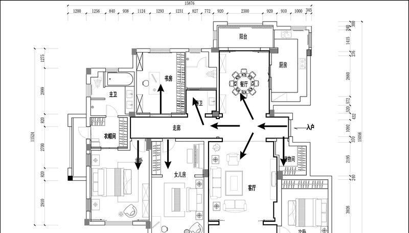 济南海尔绿城玫瑰园“云彩”居住空间设计-29