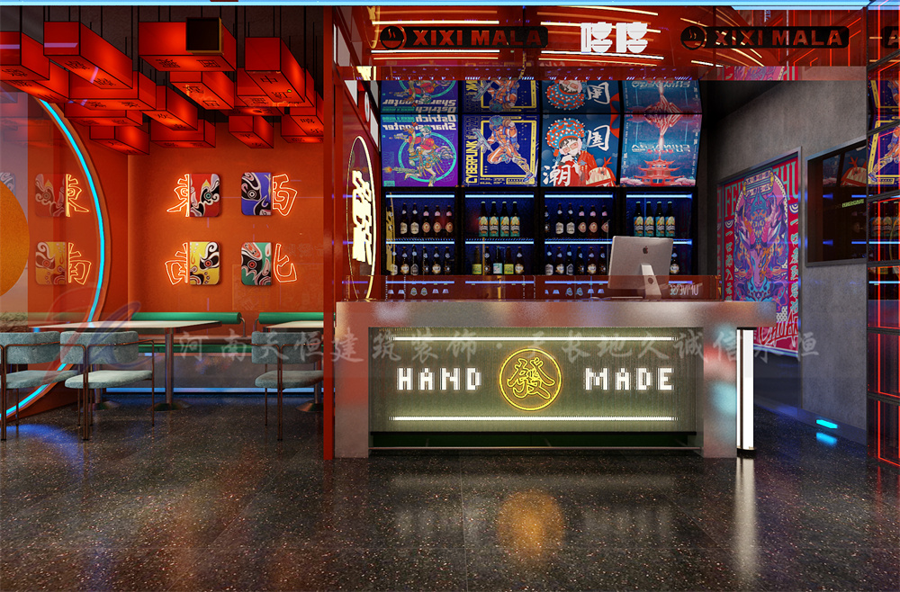 泰国嘻嘻麻辣烫店设计丨天恒装饰-5