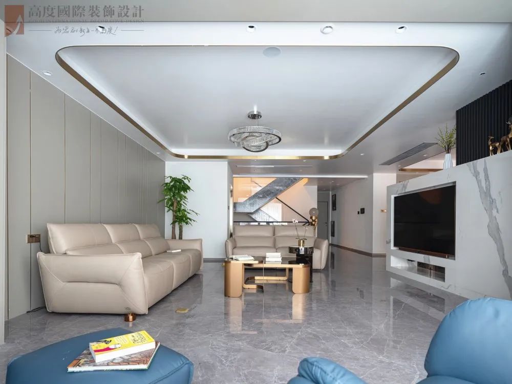 现代轻奢风格纯水岸别墅设计丨中国武汉丨高度国际装饰设计集团武汉公司-38