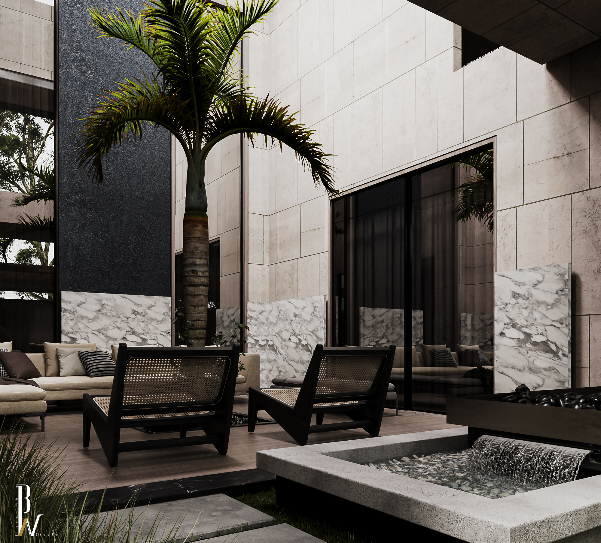 别墅景观丨阿曼丨Black N White-21