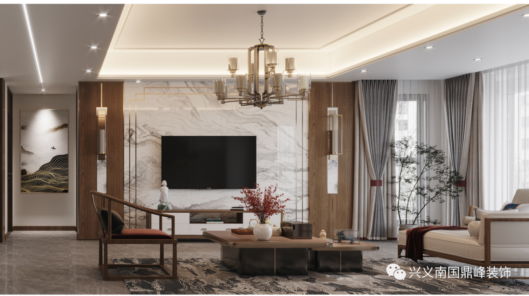 南国鼎峰四季花城 220㎡新中式装修丨鼎墅设计|邓梁-2