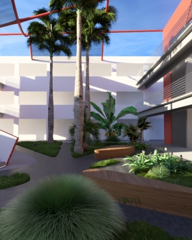 Courtyard Landscaping Render