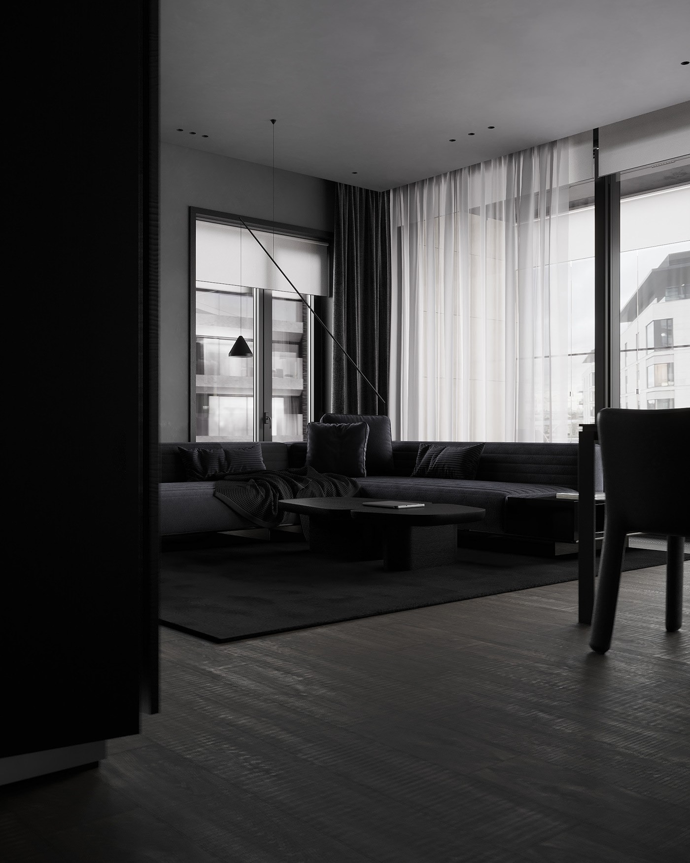 黑色系公寓设计-2