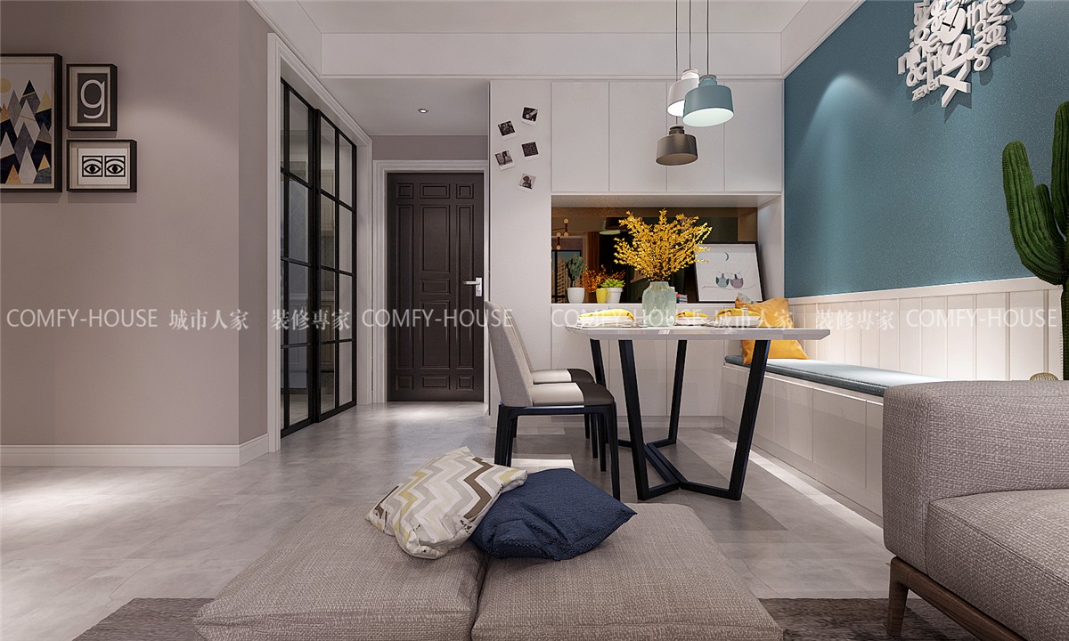 济南中垠雅苑 105 平北欧风三室两厅设计-11