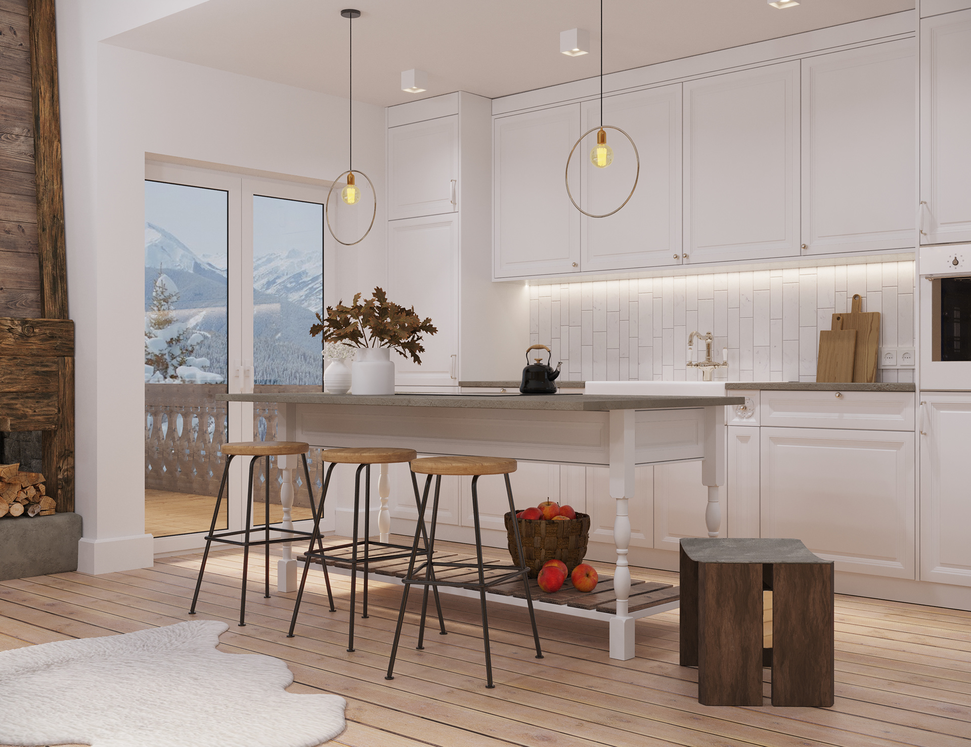 小屋的3D渲染图-8