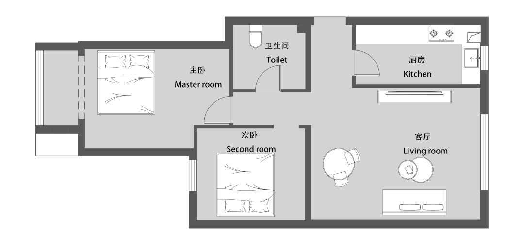 73㎡法式++南洋风小户型改造丨中国北京丨里白设计-11