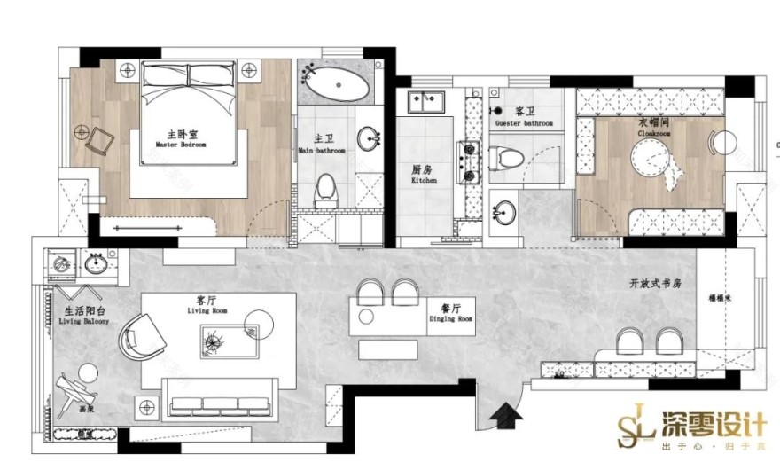合肥深零设计新作 | 110㎡现代复古小家,墨绿色打造专属二人世界-16