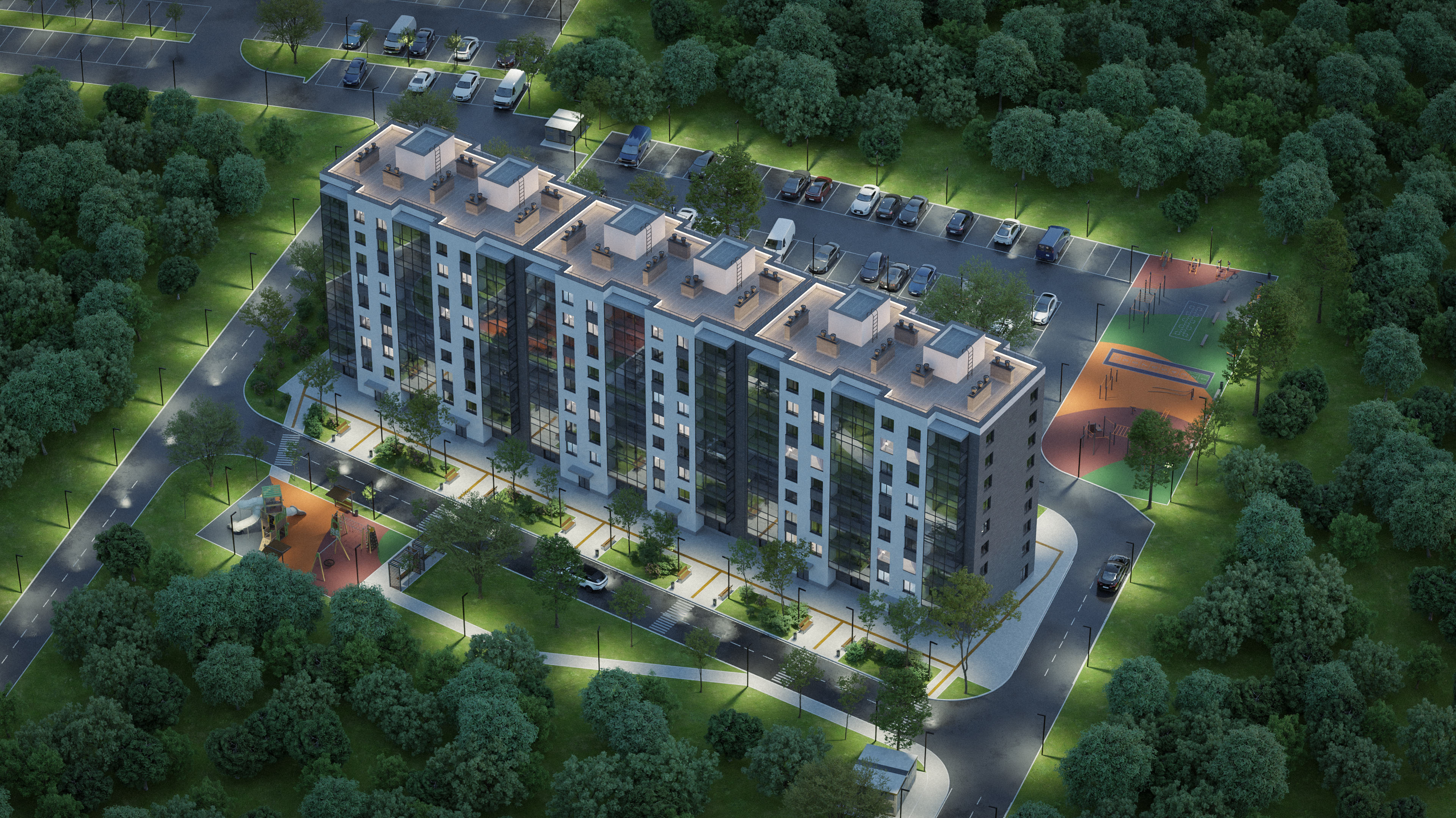 ЖК Дом на Луговой 小区庭院景观设计项目丨俄罗斯-6