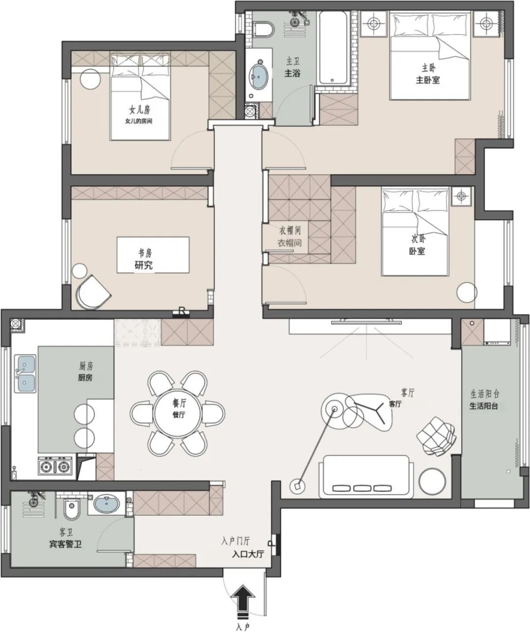 三代同堂的 150㎡混搭住宅-4