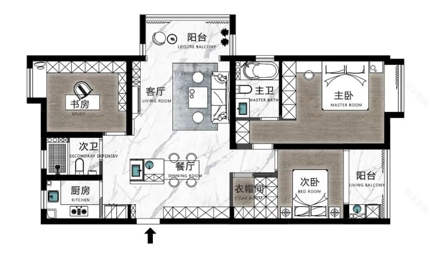 橙熹设计-- 武汉 100m²新家,疫情期间的温暖礼物-14