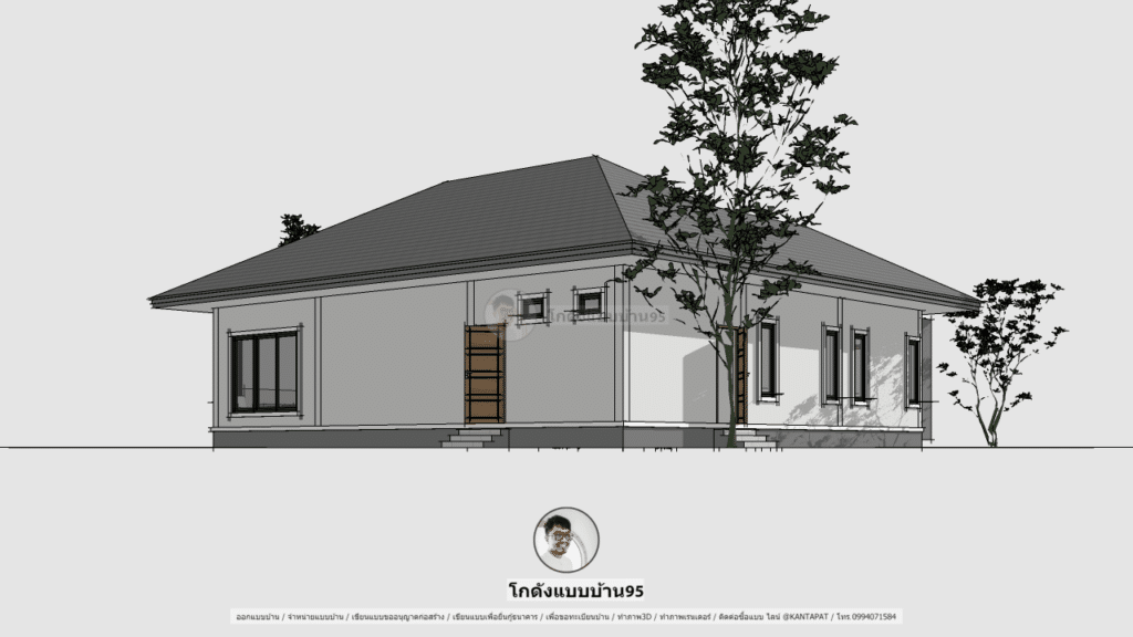 บ้านชั้นเดียวปั้นหยา P-2082 บ้านทรงปั้นหยาหลังใหญ่ 5 ห้องนอน-22