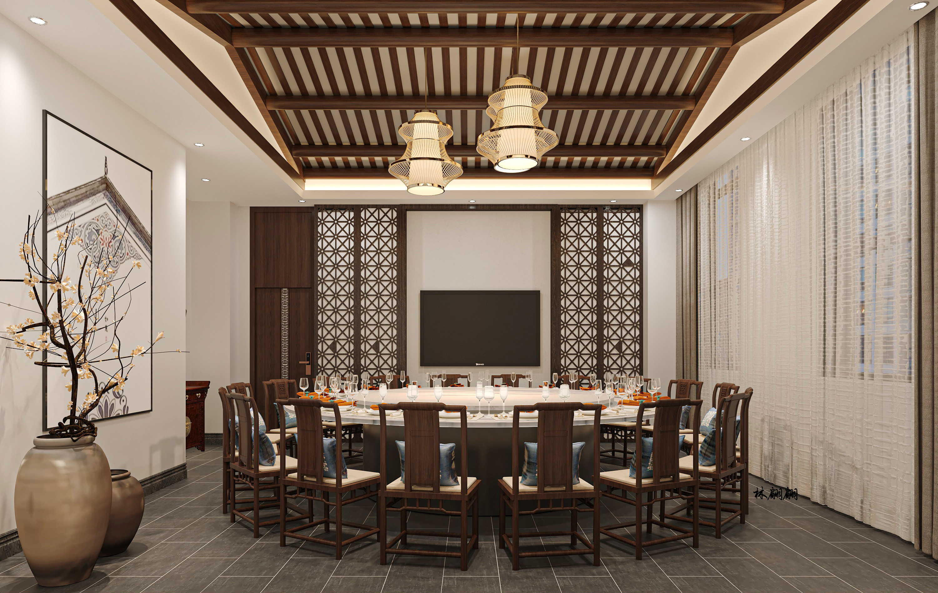 徽派中餐厅|青砖灰瓦马头墙，微韵味浓！-8