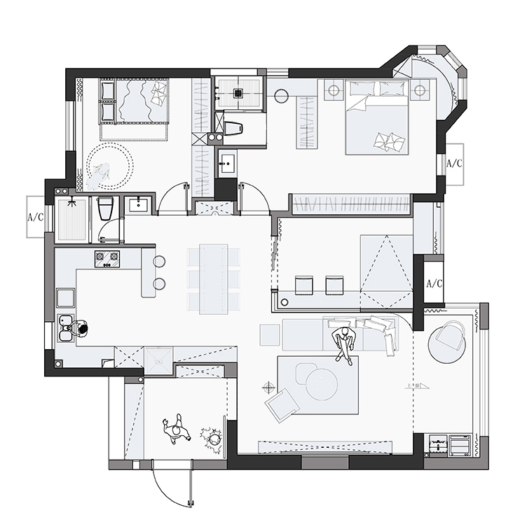 暖色原木风 · 义乌蒲荷花苑住宅设计-68