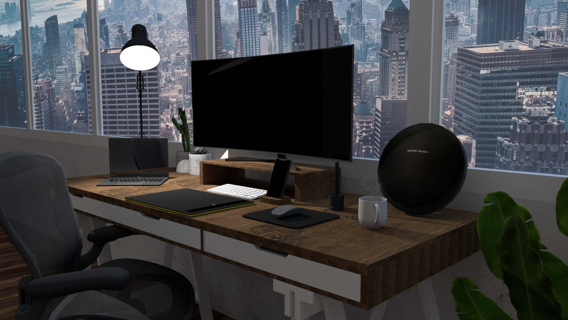 LOFT 公寓书桌布置丨Titik Hilang Design 的 Mira Rachma-6