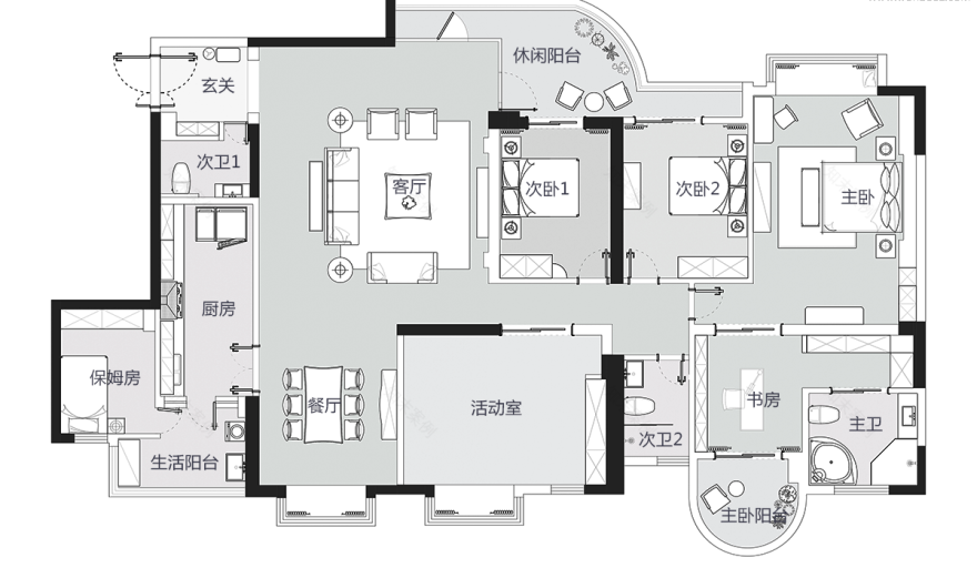 黛蓝绅士的 260㎡美式轻奢生活-3